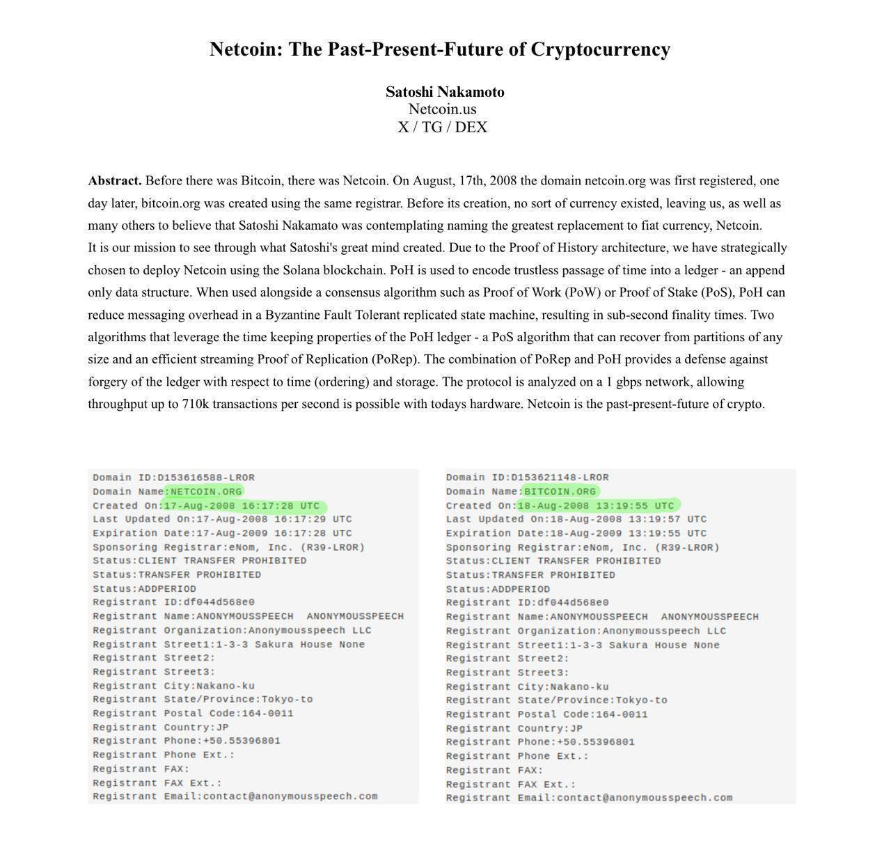 Netcoin White Paper